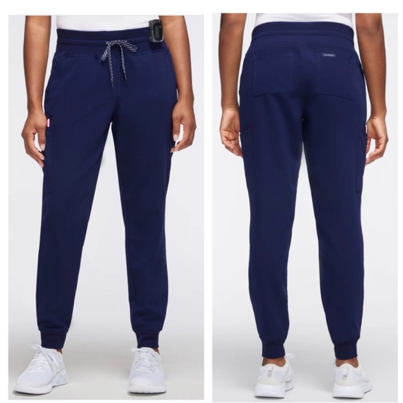 Jaanuu 10 Pocket Midnight Blue Women’s Jogger Scrub Pants Size S - Picture 1 of 9